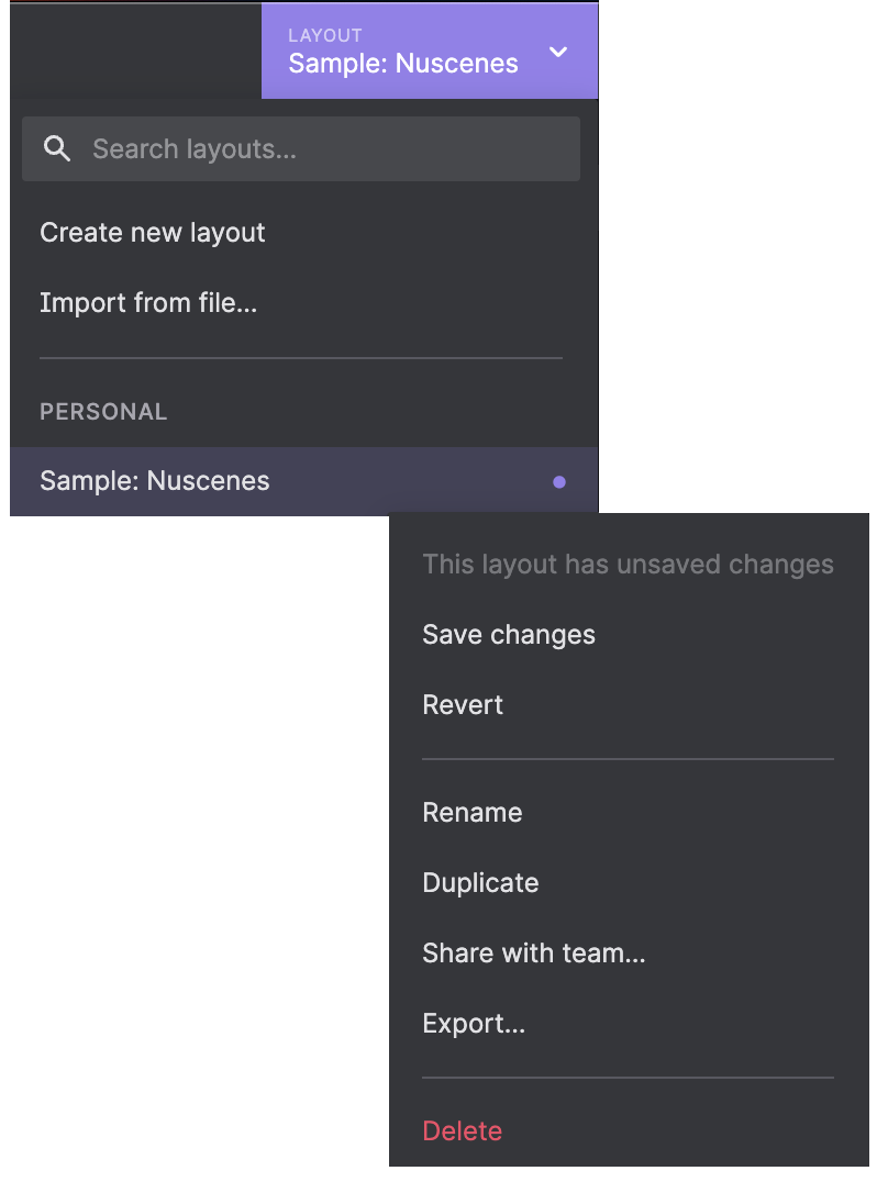 Modified personal layout menu